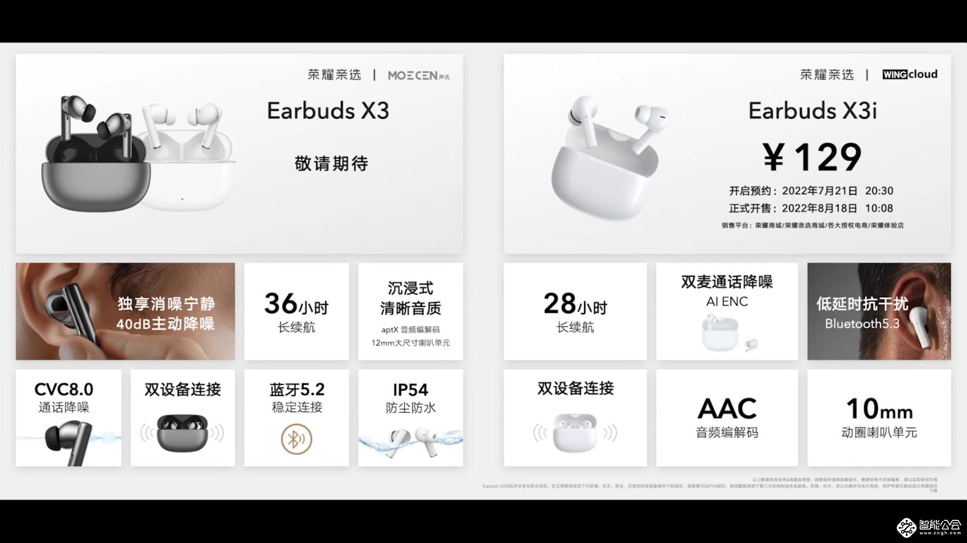 荣耀亲选耳机Earbuds X3系列 诚意满满 售价129元起 智能公会