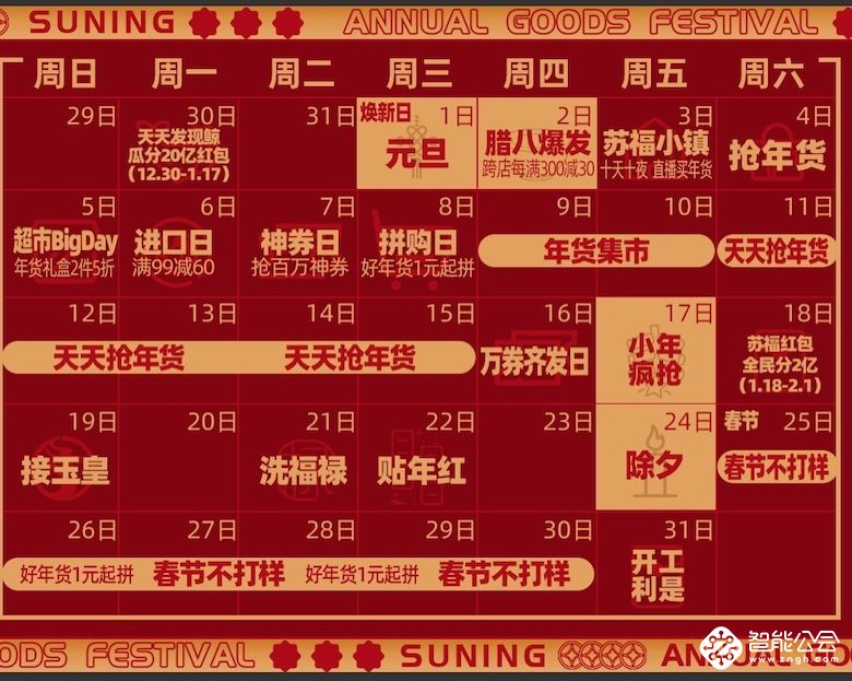 苏宁年货节第一波爆发于12月31日启动 智能公会